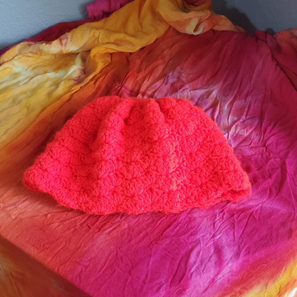 Handmade Crochet Red Beanie